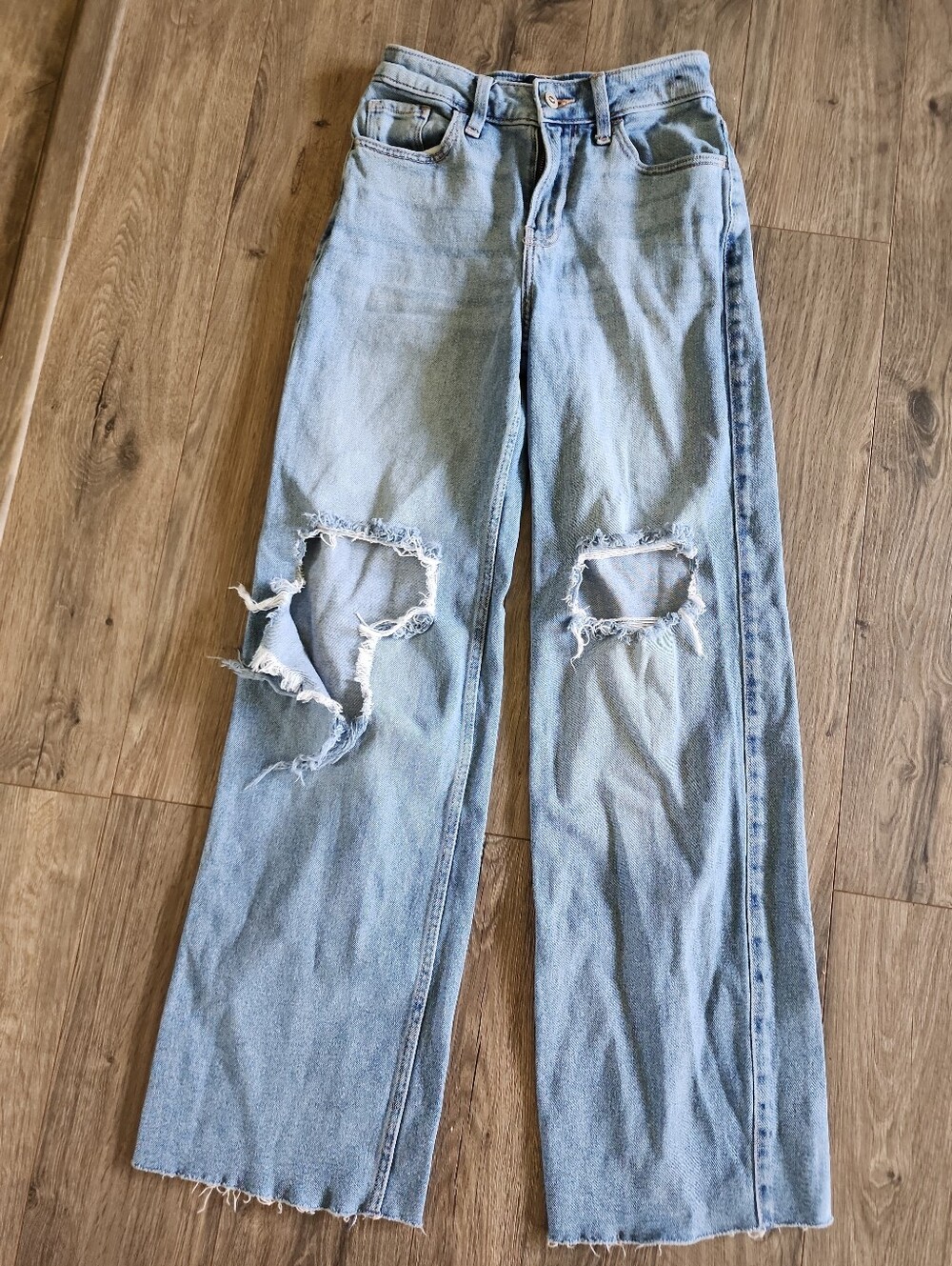 Hollister High Rise Baggy Vintage Distressed Wide-Leg Women's Jeans Size 00R W23